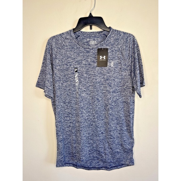 Under Armour‎ Men's Tech Tee Small Loose Fit Training Shirt Blue Heather NEW - Picture 1 of 7